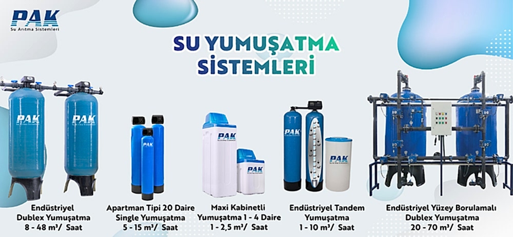 Endüstriyel Su Yumşatma Sistemleri Su yumuşatma cihazları ; suda bulunan kireç ve kireçlenmeye neden olan kalsiyum ve magnezyum iyonlarının sudan alınması amacıyla kullanılan cihazlardır.