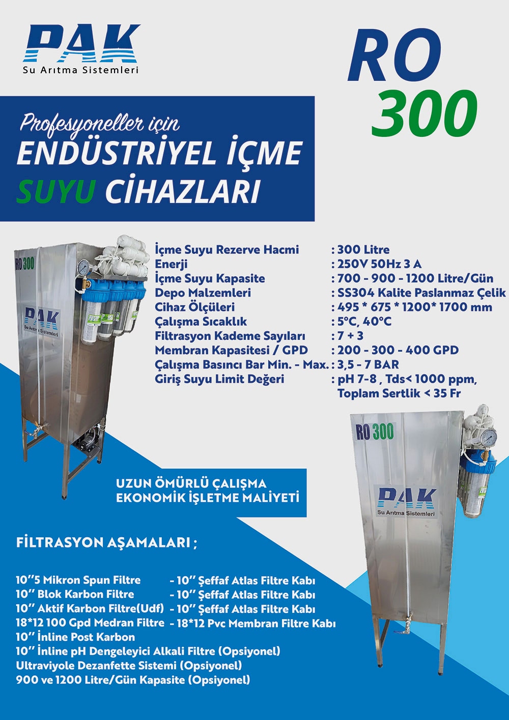ro300 su artıma cihazı,  saf su, sağlıklı su, arıtma sistemleri, endüstriyel su arıtma cihazı